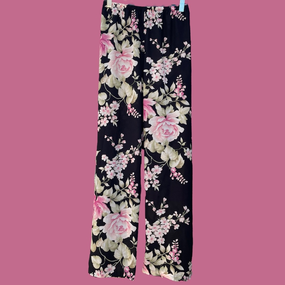 Oscar de la renta NWT sheer peony pajama pants size medium vintage inspired